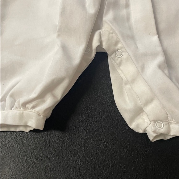 White Baby Romper with Red Candy Cane Embroidery - Picture 3 of 9